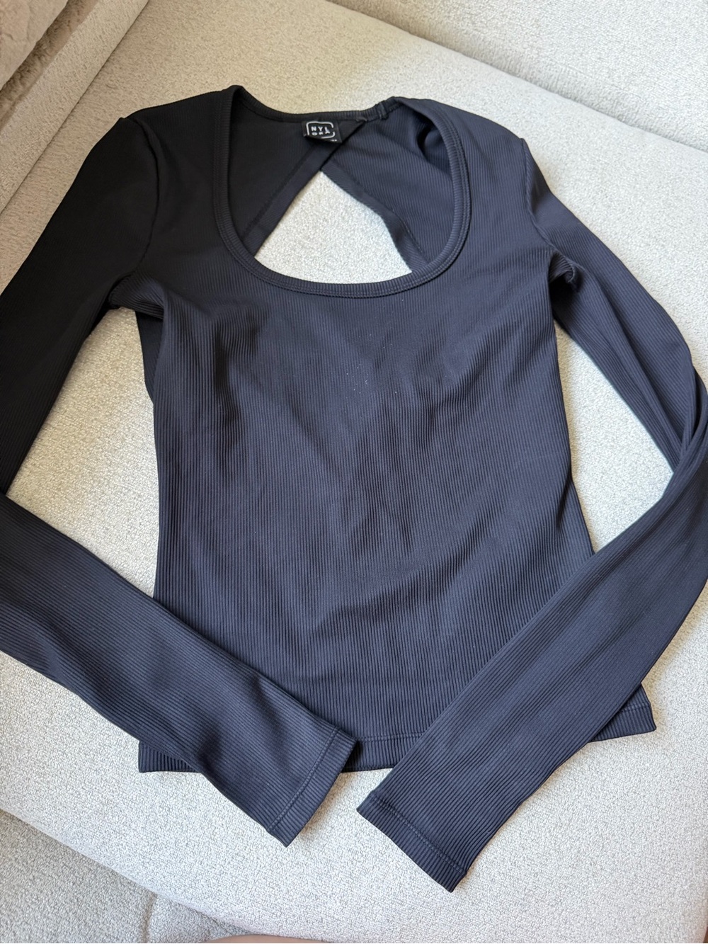 Nylora Allen Top in Black Size Small $138 FWRD - Ribbed Athleisure Long Sleeve - Picture 8 of 9